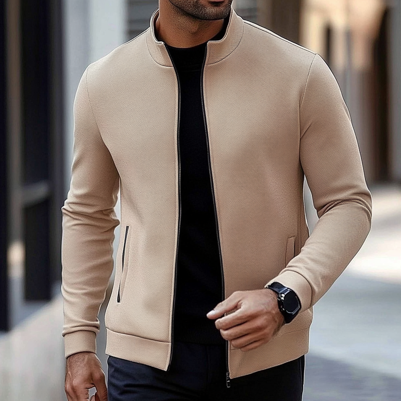 Men's Blended Baseball Collar Solid Jacket MTA2037H9X