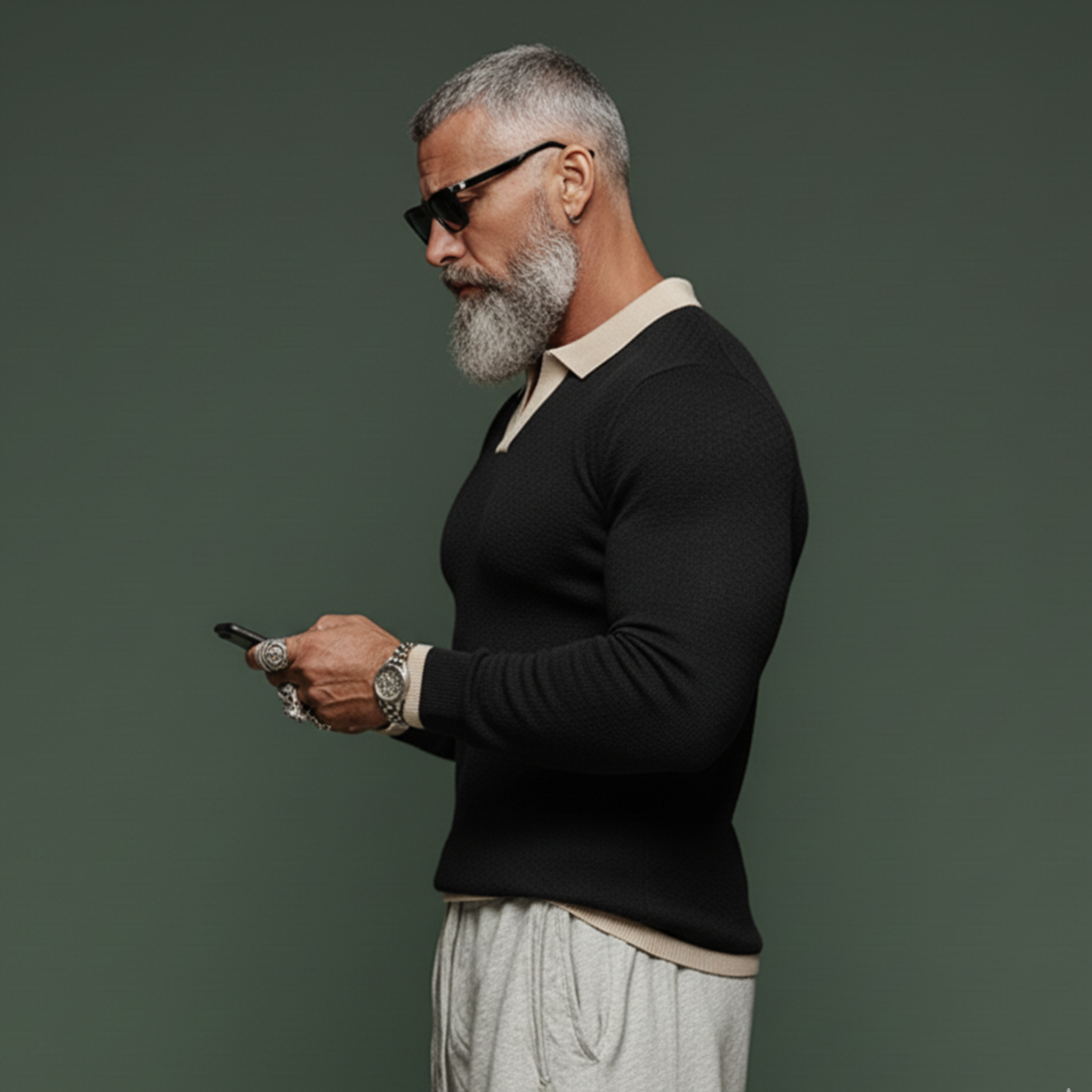 Men's Fashionable Casual Knitted Slim-fit Polo Shirt Sweater MTA2961J6K