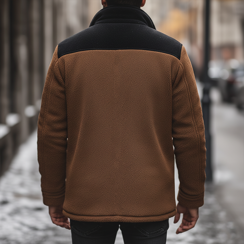 Men's Winter Retro Fleece Warm Button Jacket MTA2761K8P