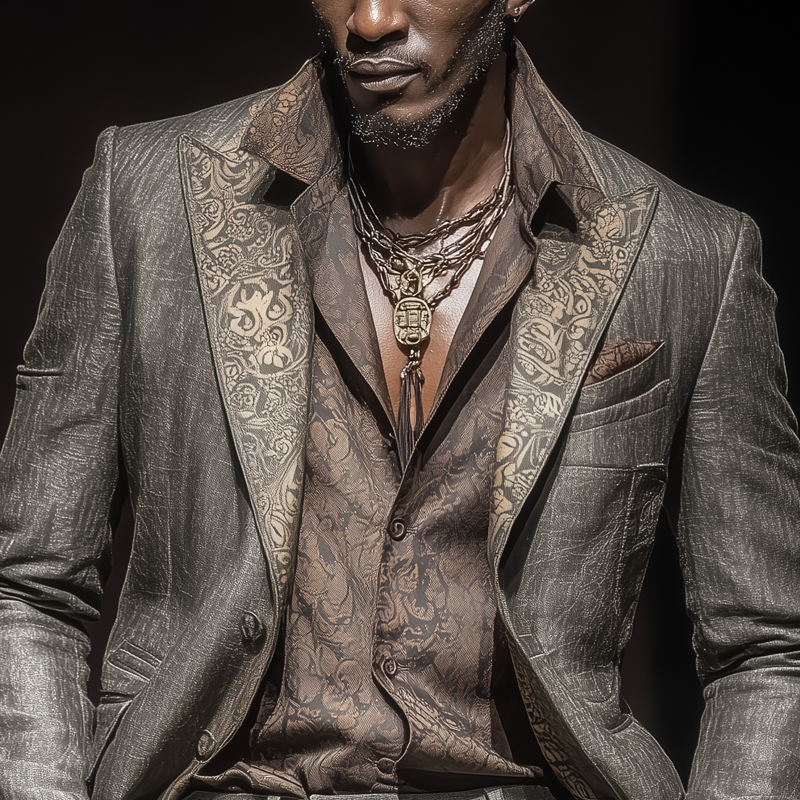 Men's Fashion Vintage Peak Lapel Single Breasted Casual Blazer MTA1884G1Z