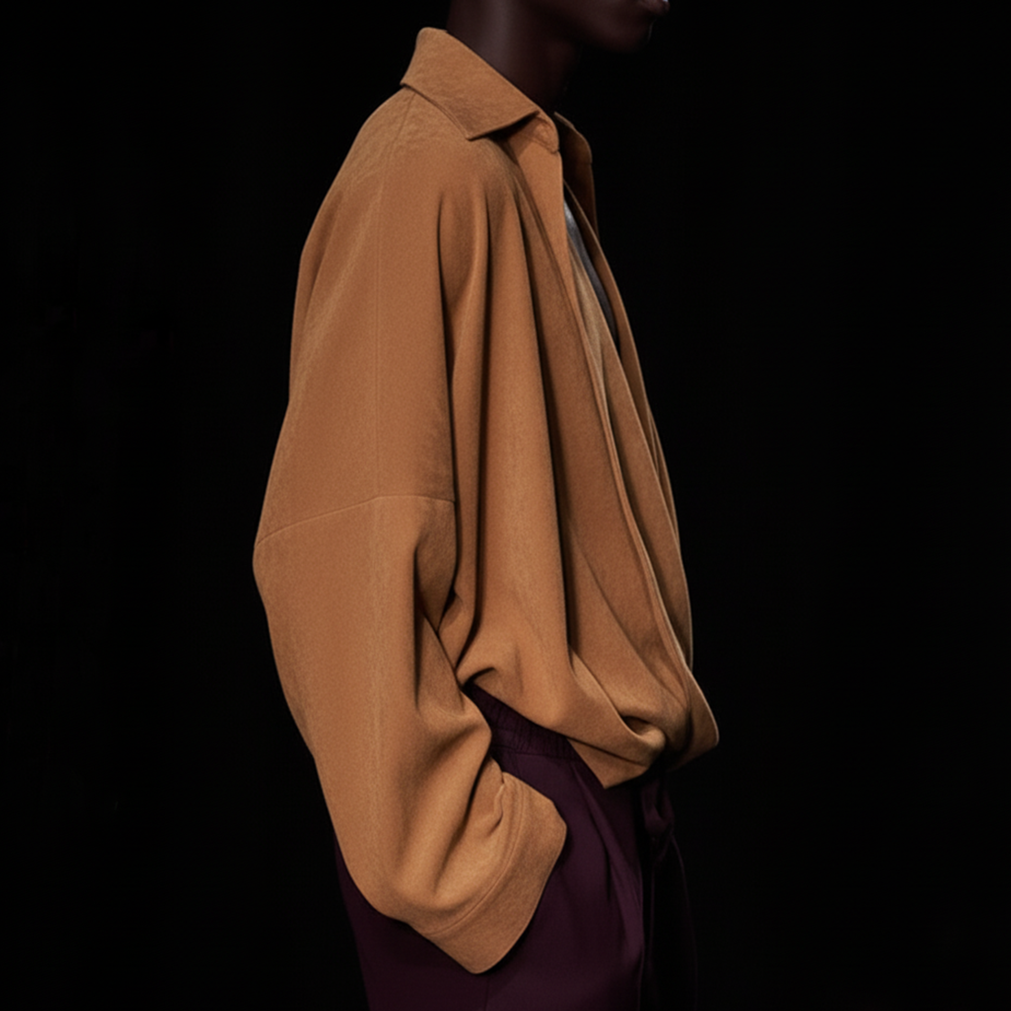 Men's Vintage-style Sexy Deep V-neck Faux Suede Long-sleeved Shirt MTA0803L4K