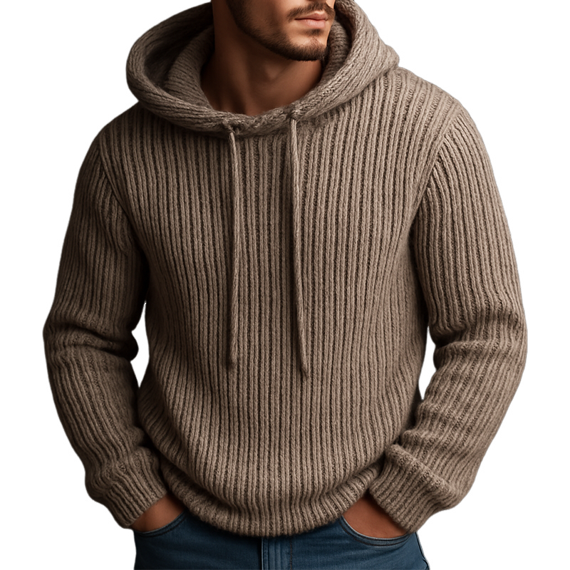 Men's Vintage Casual Knitted Sweater Hoodie MTA2918H3TO