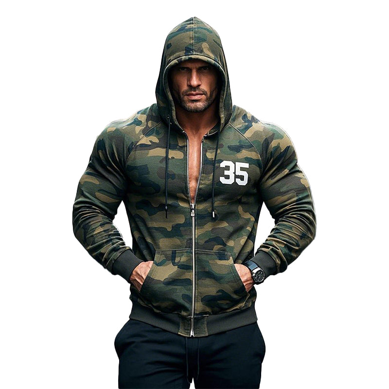 Men's Outdoor Camouflage Print Zip-Up Hoodie Jacket 18070816X