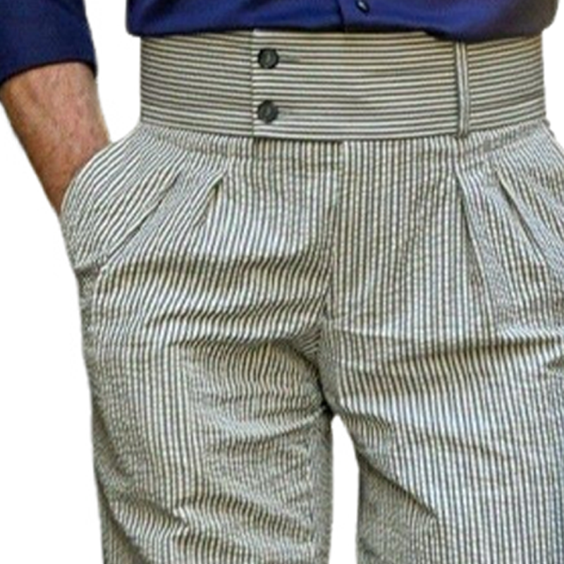 Men's Summer Classic Striped Textured Pants MTA1642F4U