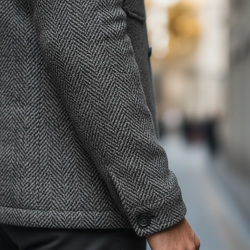 Men's Winter Fashion Twill Faux Wool Warm Jacket MTA1314K2P