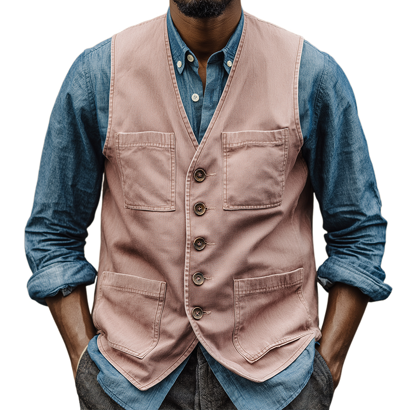Men's Vintage Casual Cotton Vest  MTA2583H7TO