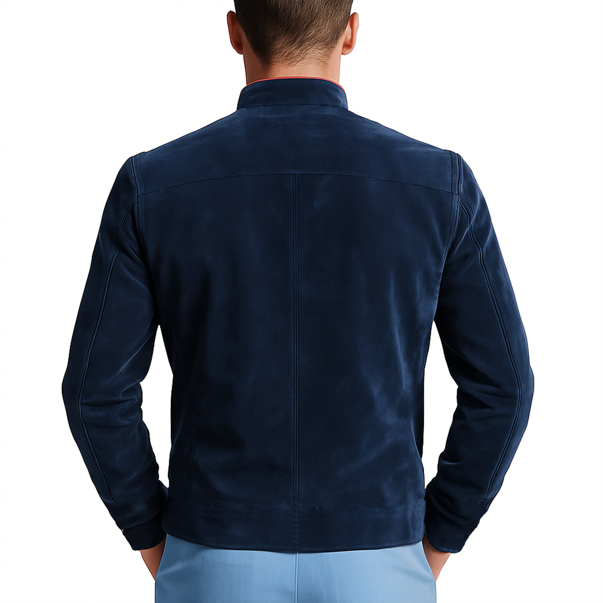 Men's Classic Retro Stand Collar Multi-pocket Suede Jacket MTA0231I9K