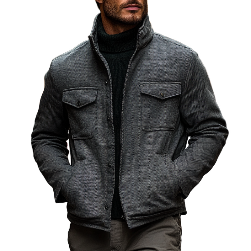 Men's Casual Solid Color Single Breasted Lapel Jacket MTA0889I1X