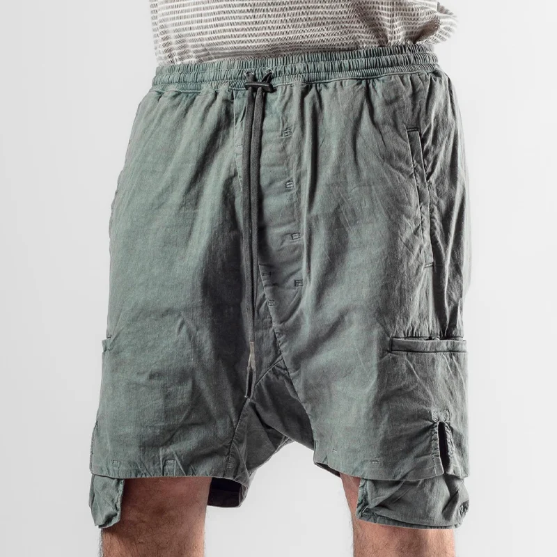 Men's Fashion Solid Multi-pocket Elastic Waist Casual Shorts MTA1335E7Z