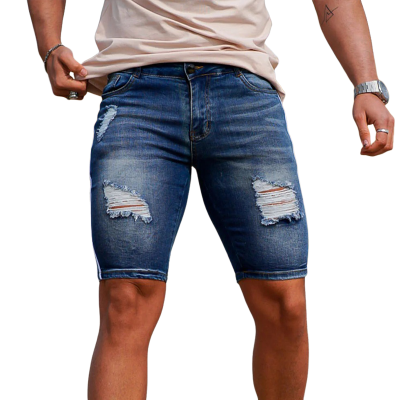 Herreshorts med revnede sportsjeans MTA1609F7X