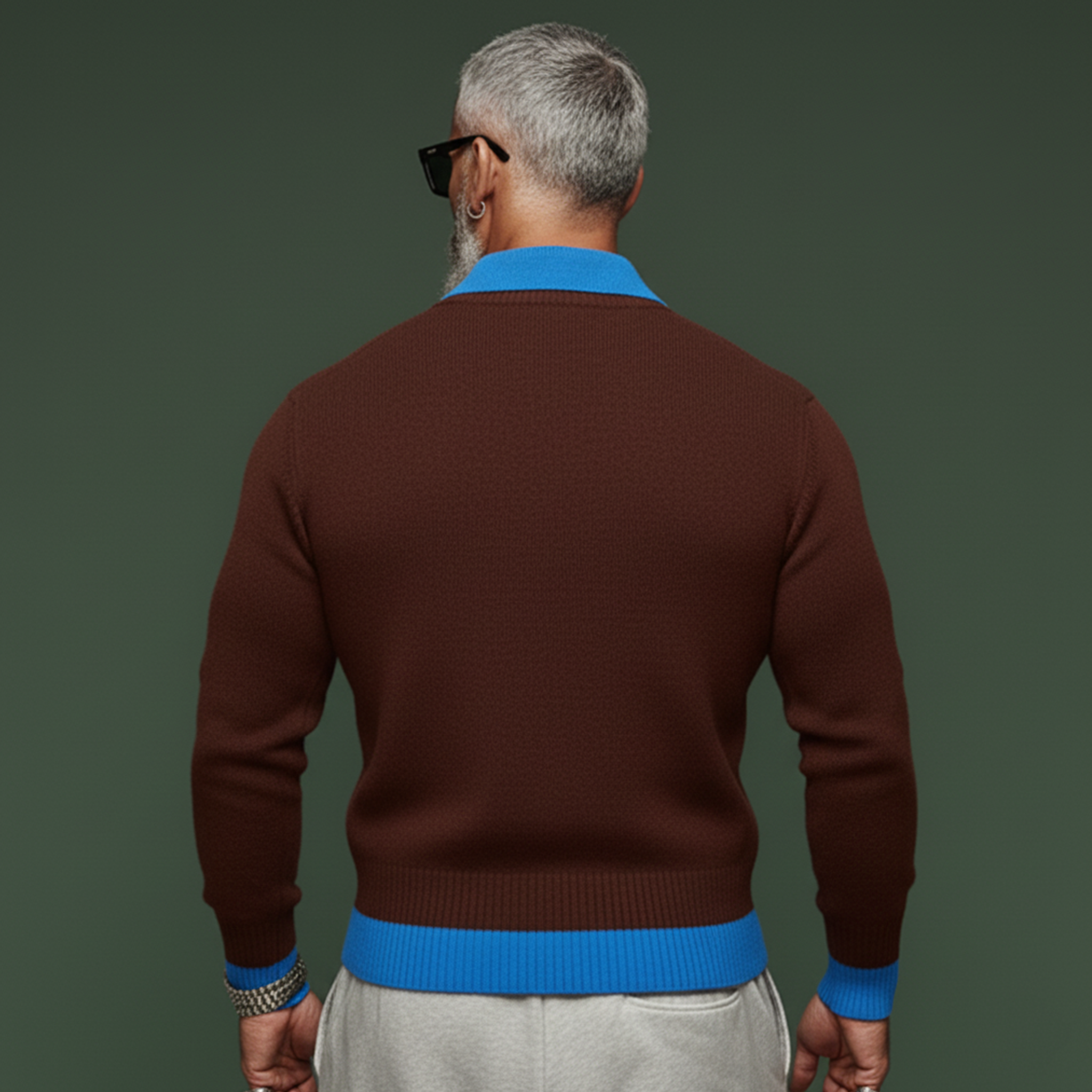 Men's Classic Casual Two-piece Color-blocked Slim-fit Sweater MTA0527K7K