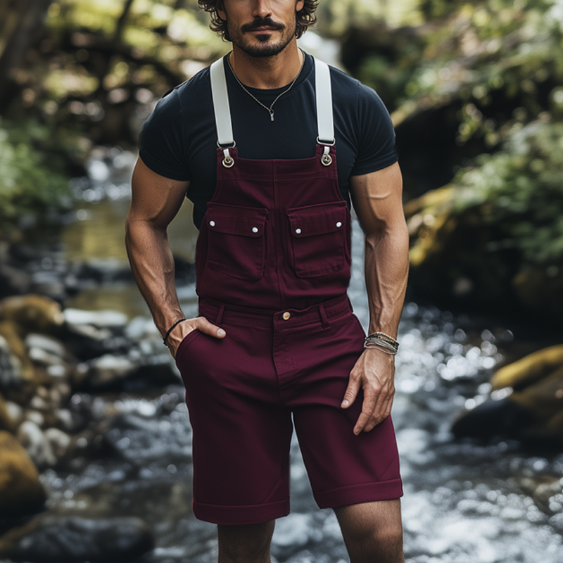 Men's Summer Classic Multi-Pocket Overalls MTA1177F8U