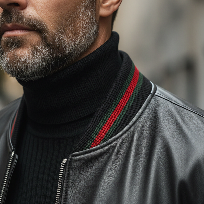 Men's Winter Vintage PU Faux Leather Zip-up Jacket MTA1741L4P