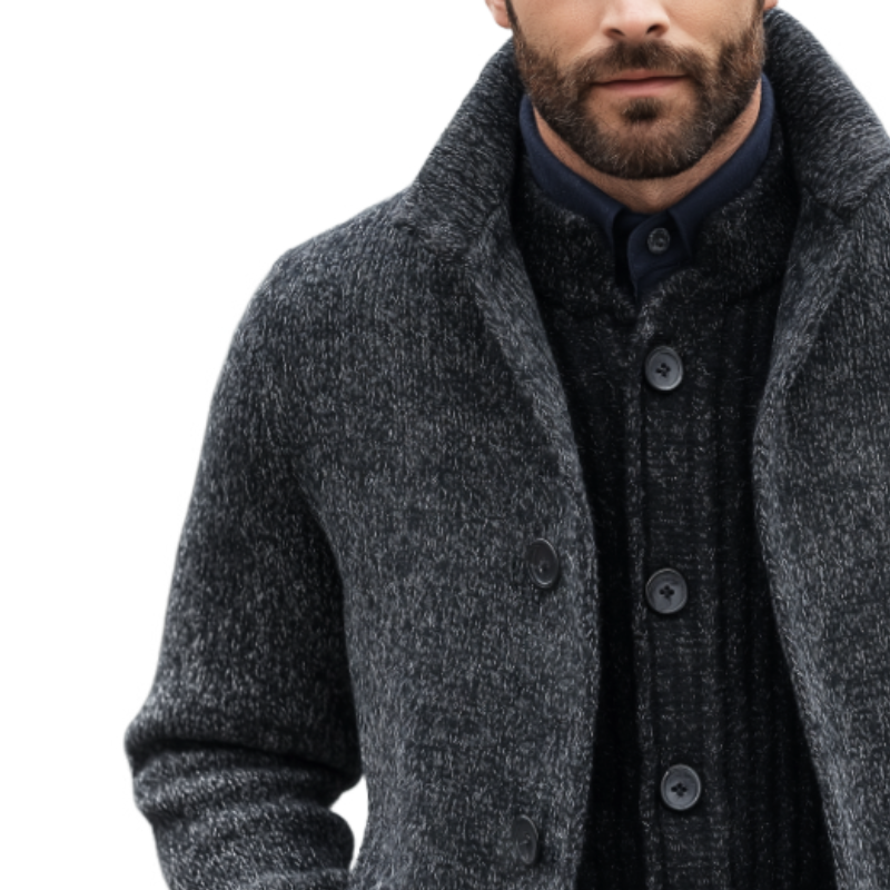 Men's Retro Casual Knitted Stand Collar Cardigan Jacket MTA0478K0TO