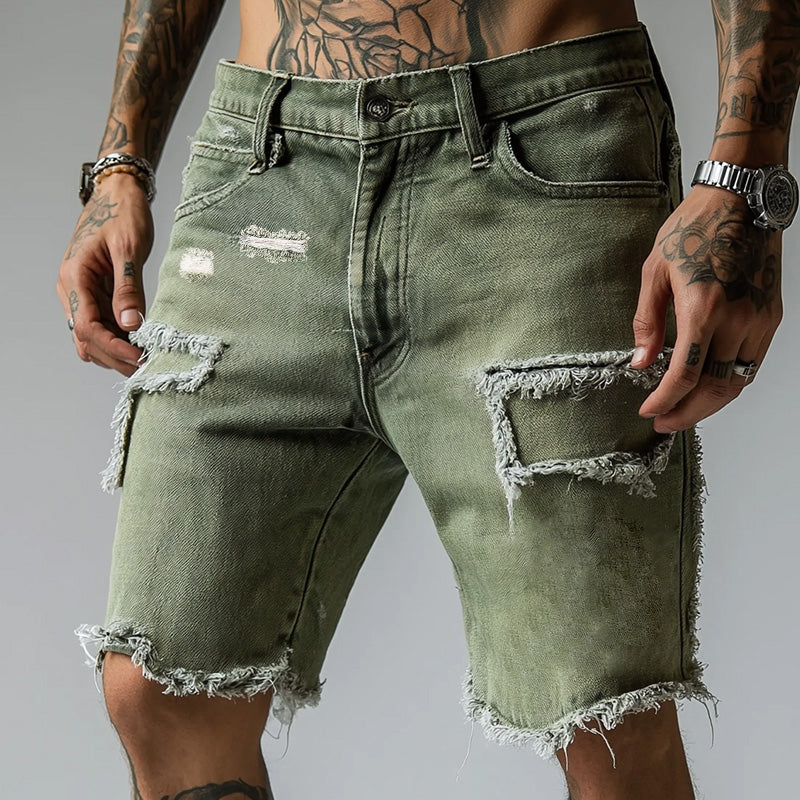 【24-hour shipping out】Men's Vintage Denim Brushed Shorts MTA1971C7P