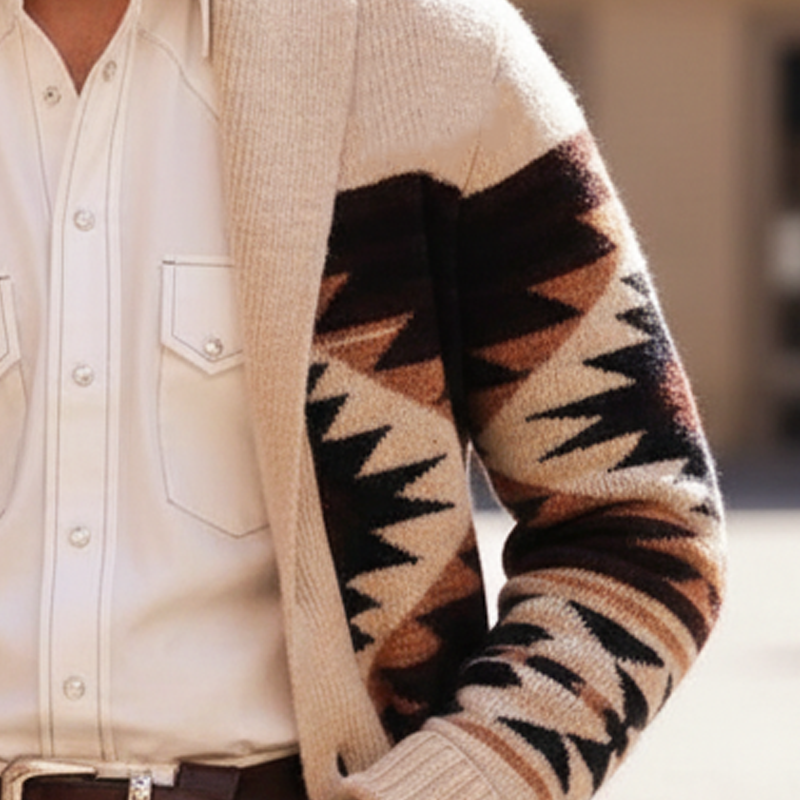 Men's Stylish Color-block Button-down Knitted Cardigan MTA2440I8U