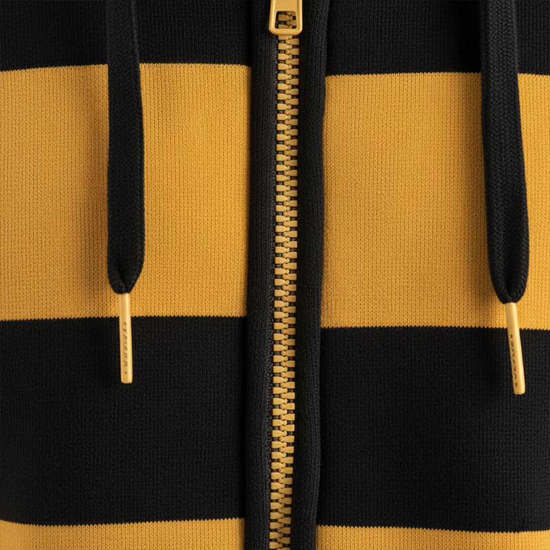 Men's Retro Color Block Striped Zip-Up Hooded Sweatshirt MTA0307K5P