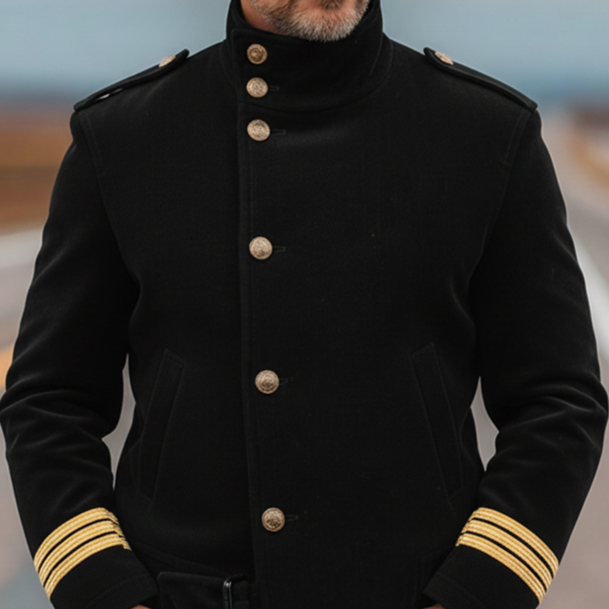 Men's Classic Retro Western Style Stand-up Collar Faux Velvet Jacket MTA0455L7K