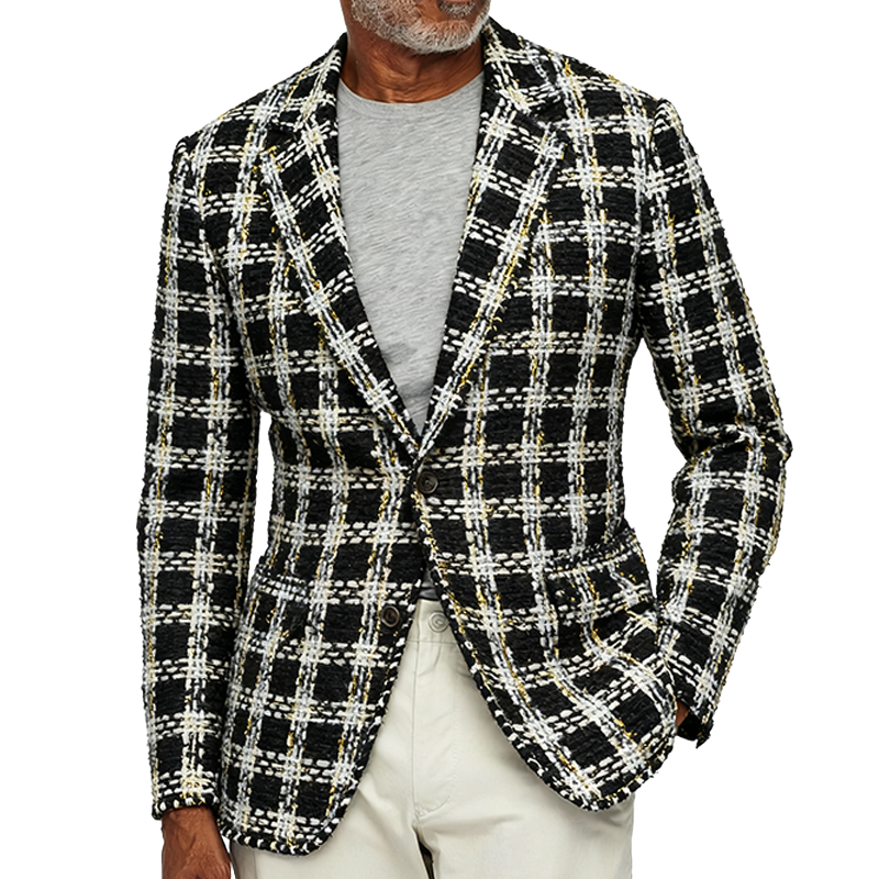 Men's Retro Casual Plaid Blazer MTA1756J1TO