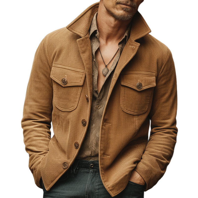 Men's Urban Corduroy Single-vent Button-up Jacket MTA1743L8U