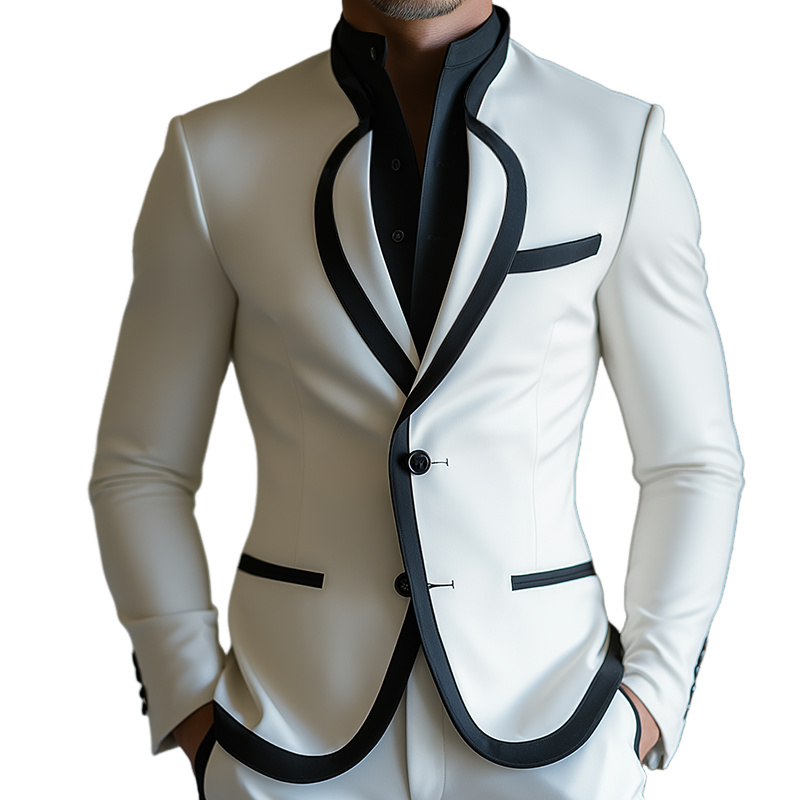 Men's Retro Casual Colorblock Blazer MTA1855H0TO