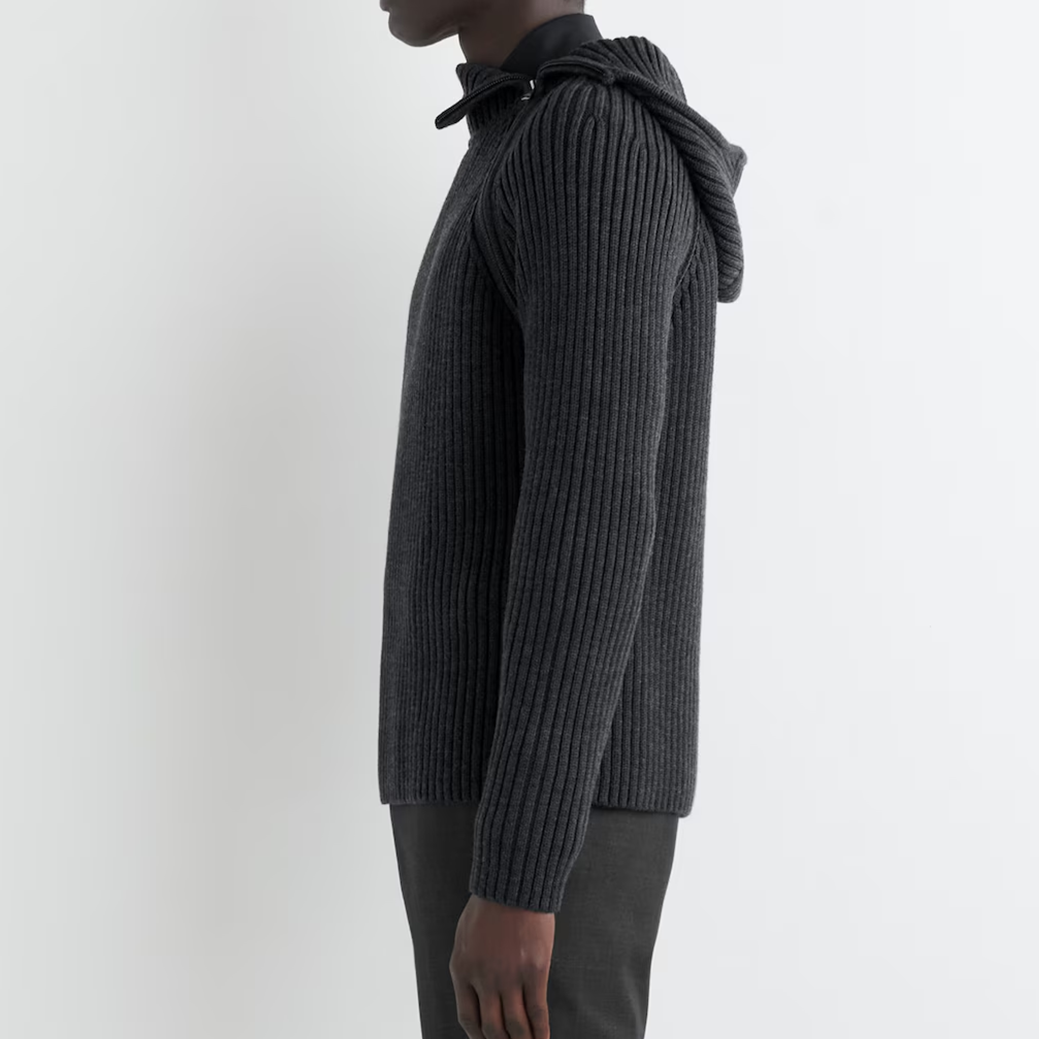 Men's Classic Casual Irregular Design Zip-up Hooded Sweater MTA2457K6K