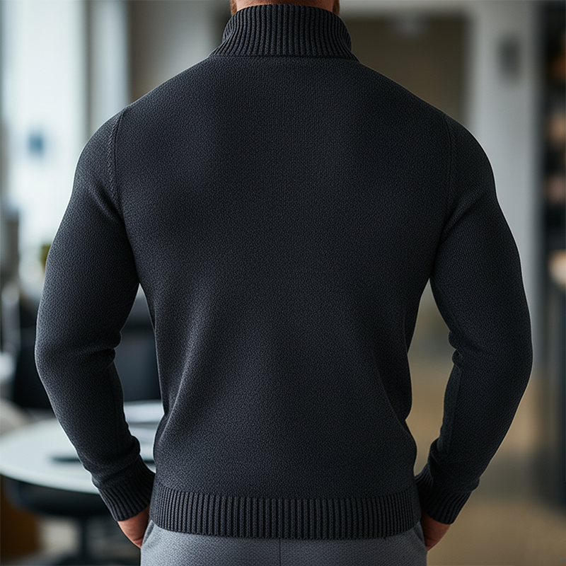 Men's Simple Cotton Yarn Knit Half-Zip Slim Fit Sweater MTA2648K5P