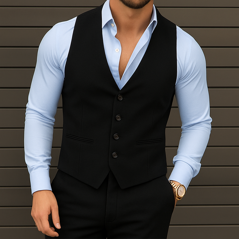 Men's Vintage Casual Solid Suede Vest MTA2256G7TO