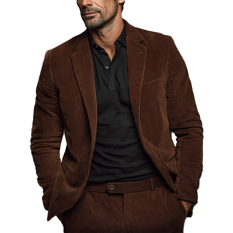 Men's Vintage Solid Corduroy Blazer MTA1258H6P