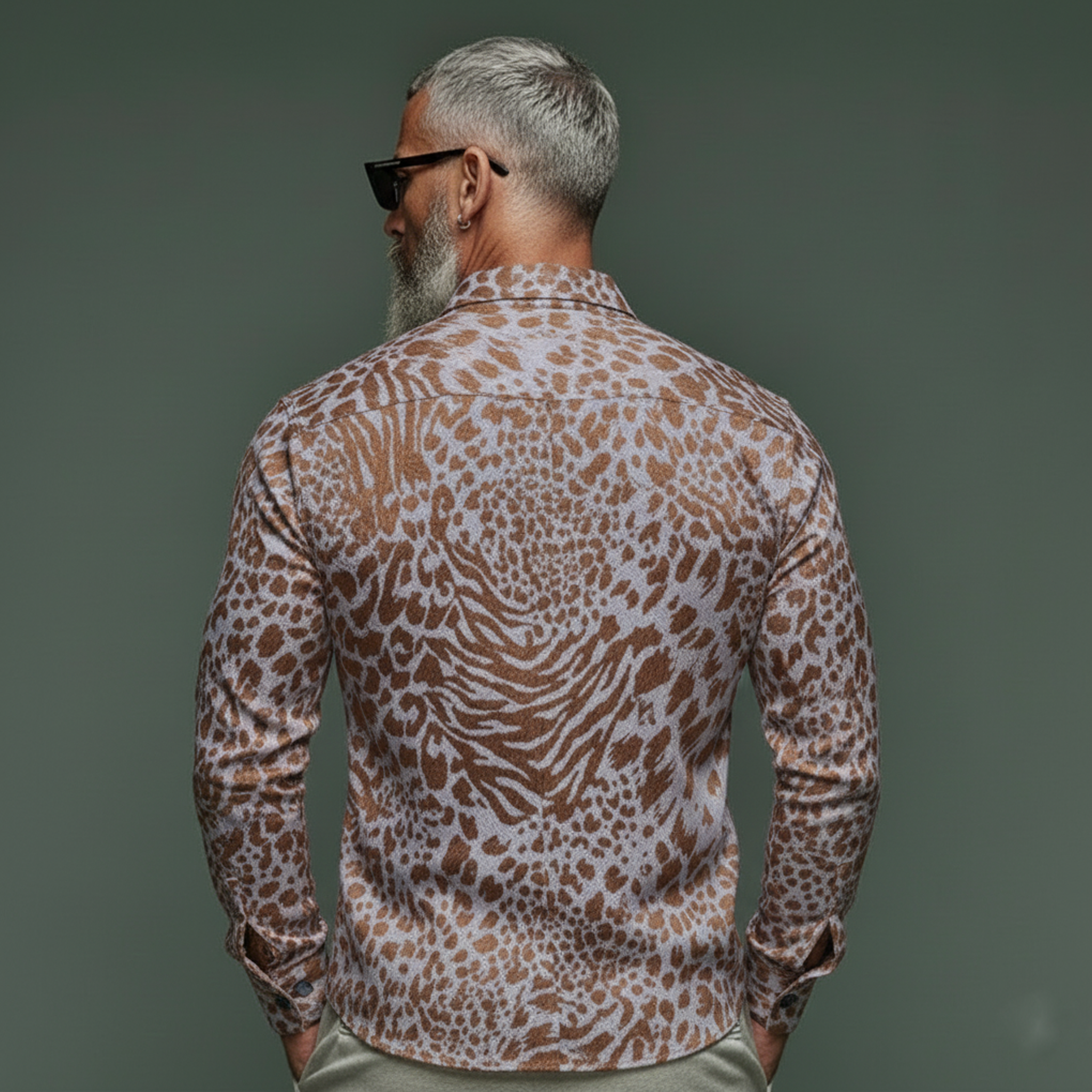 Men's Classic Vintage Blended Jacquard Long-sleeved Shirt MTA3057L9K