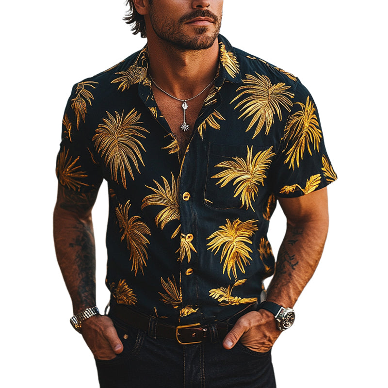 Men's Printed Casual Short Sleeve Shirt MTA2254D1X