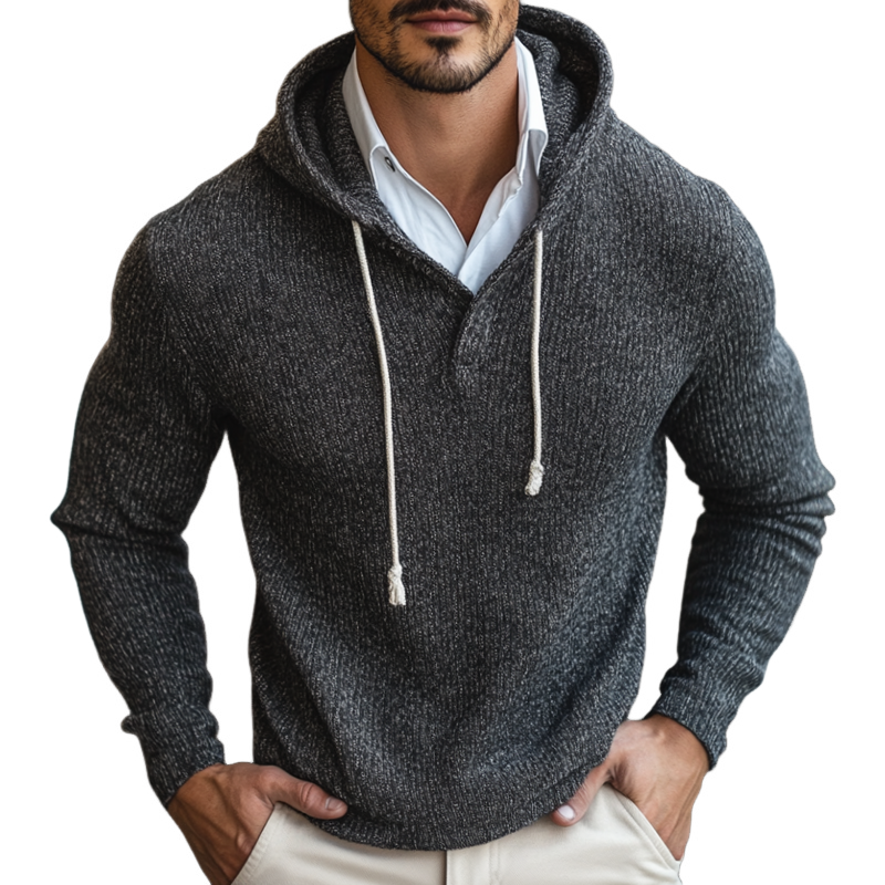 Men's Retro Casual Knitted Hooded Sweater MTA1809K2TO