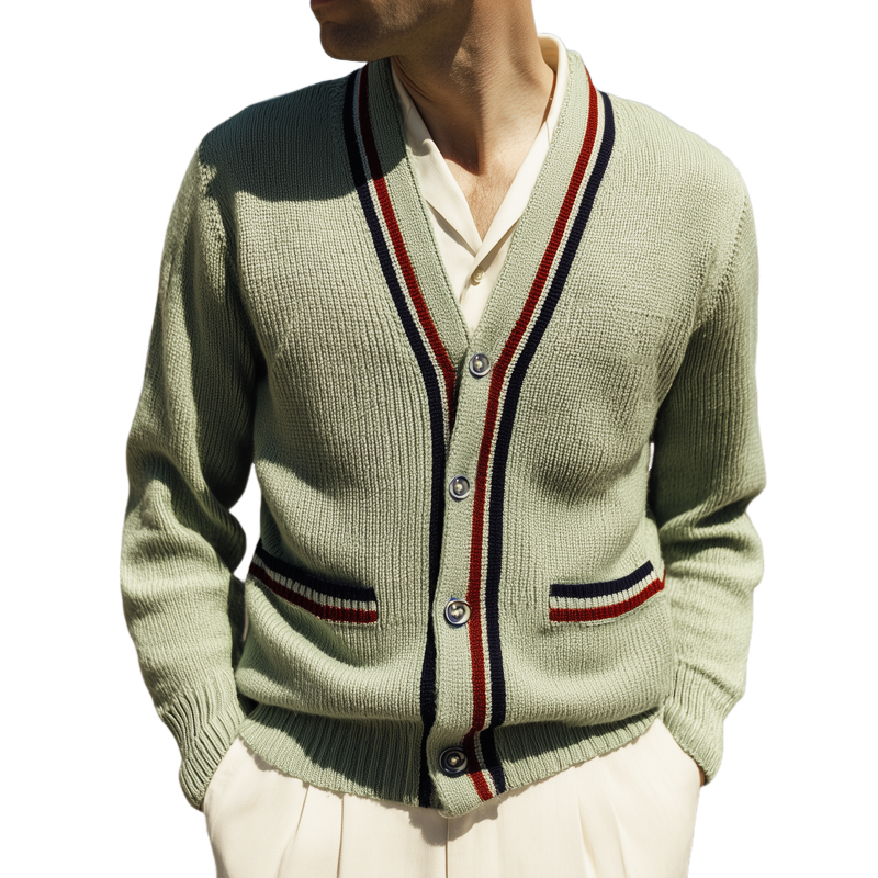 Men's Retro Classic V-Neck Button Knit Cardigan MTA0928I5U