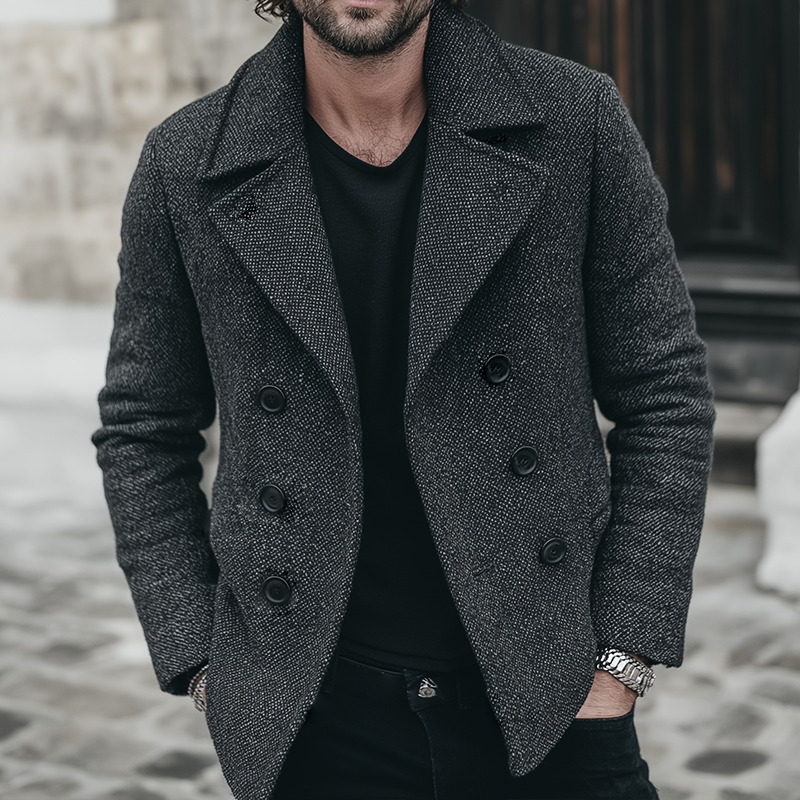 Men's Vintage Casual Double Breasted Lapel Jacket MTA1618I6TO