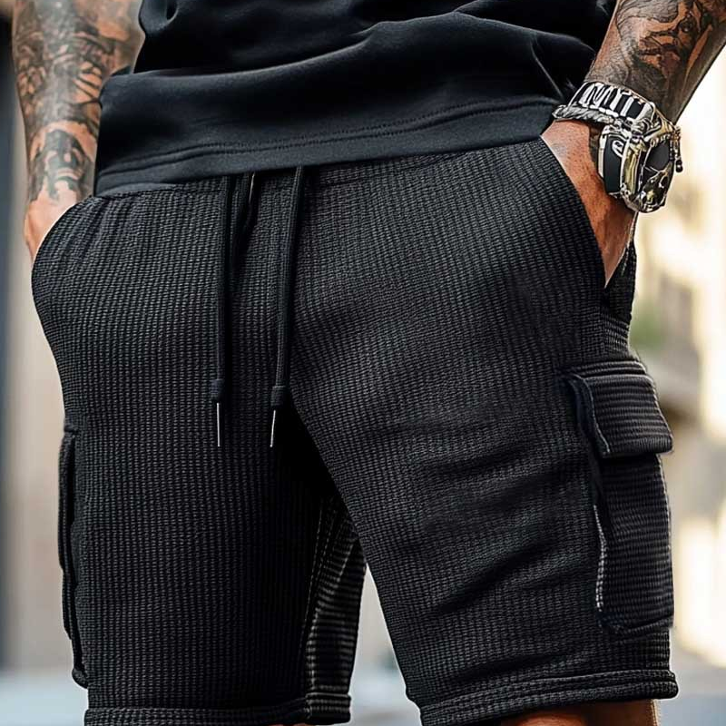Men's Casual Solid Color Elastic Loose Shorts MTA0498G0X