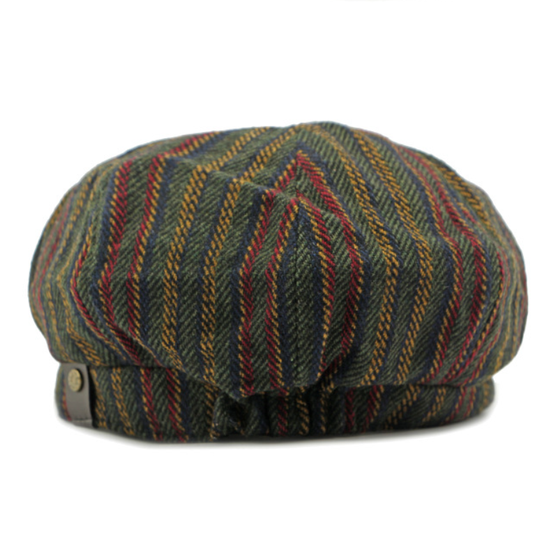 Men's Vintage Bohemian Striped Newsboy Hat 24381666M