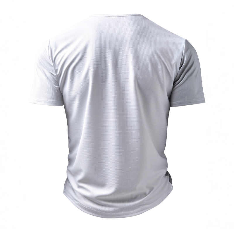 Men's Waffle Print Henley Short Sleeve T-Shirt MTA2885G8X