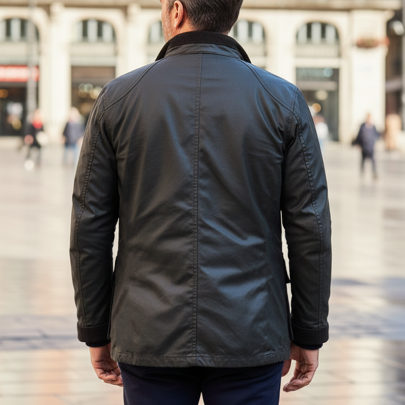 Men's Classic Business Stand Collar PU Leather Jacket MTA2431I0U