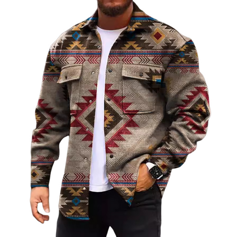 Men's button down jacket print casual jacket 43199731U