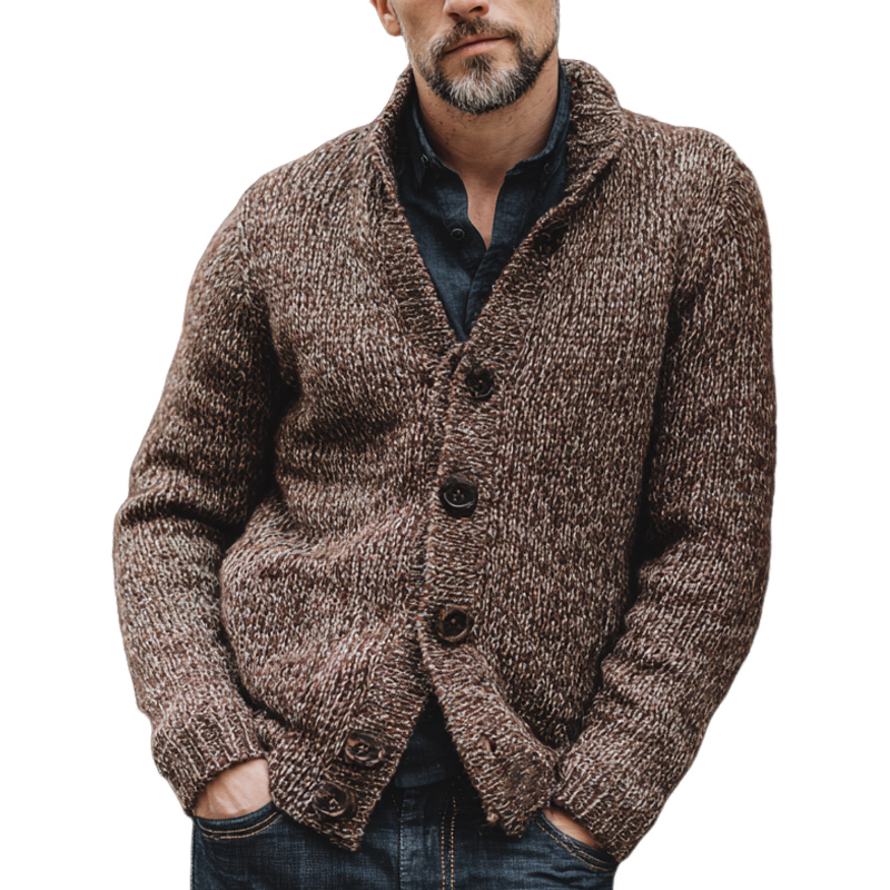 Men's Vintage Knit Single-Breasted Cardigan MTA1361H5X