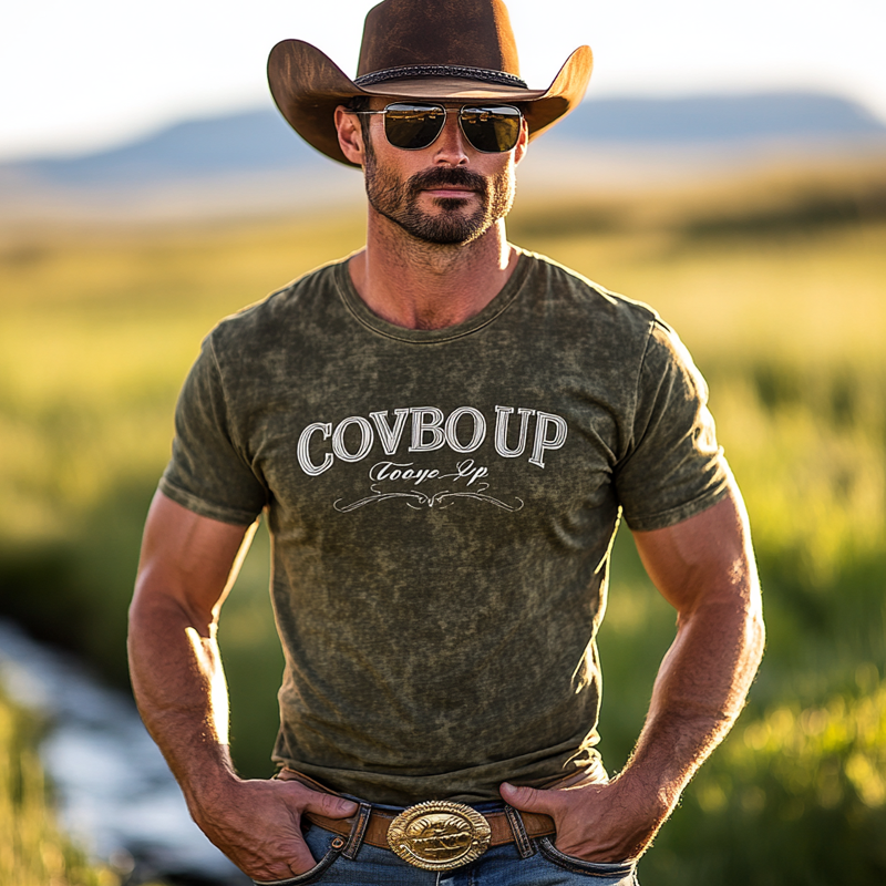 Men's Summer Embroidered Round Neck Short Sleeve T-Shirt MTA2666F7U