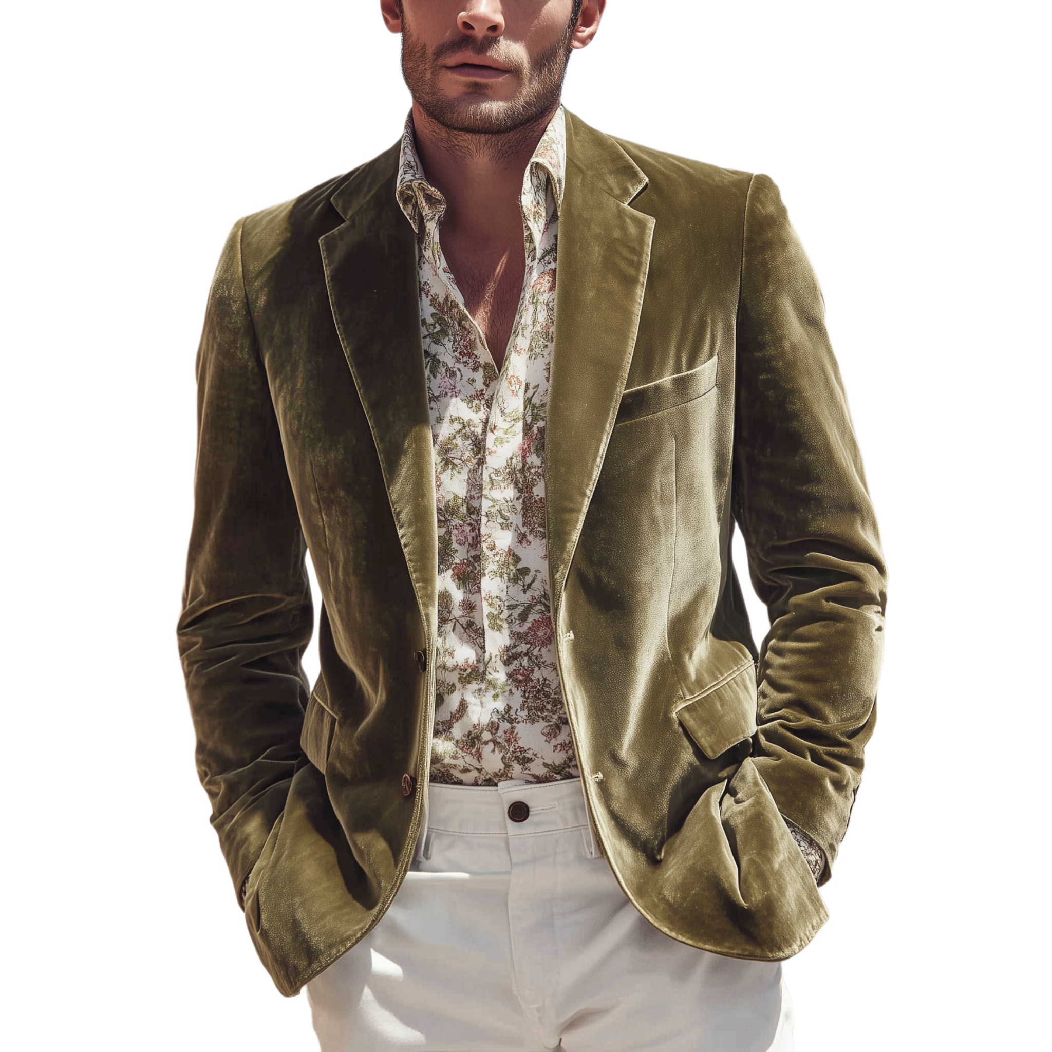 Men's Classic Vintage Velvet Single-breasted Slim-fit Blazer MTA2573H9K