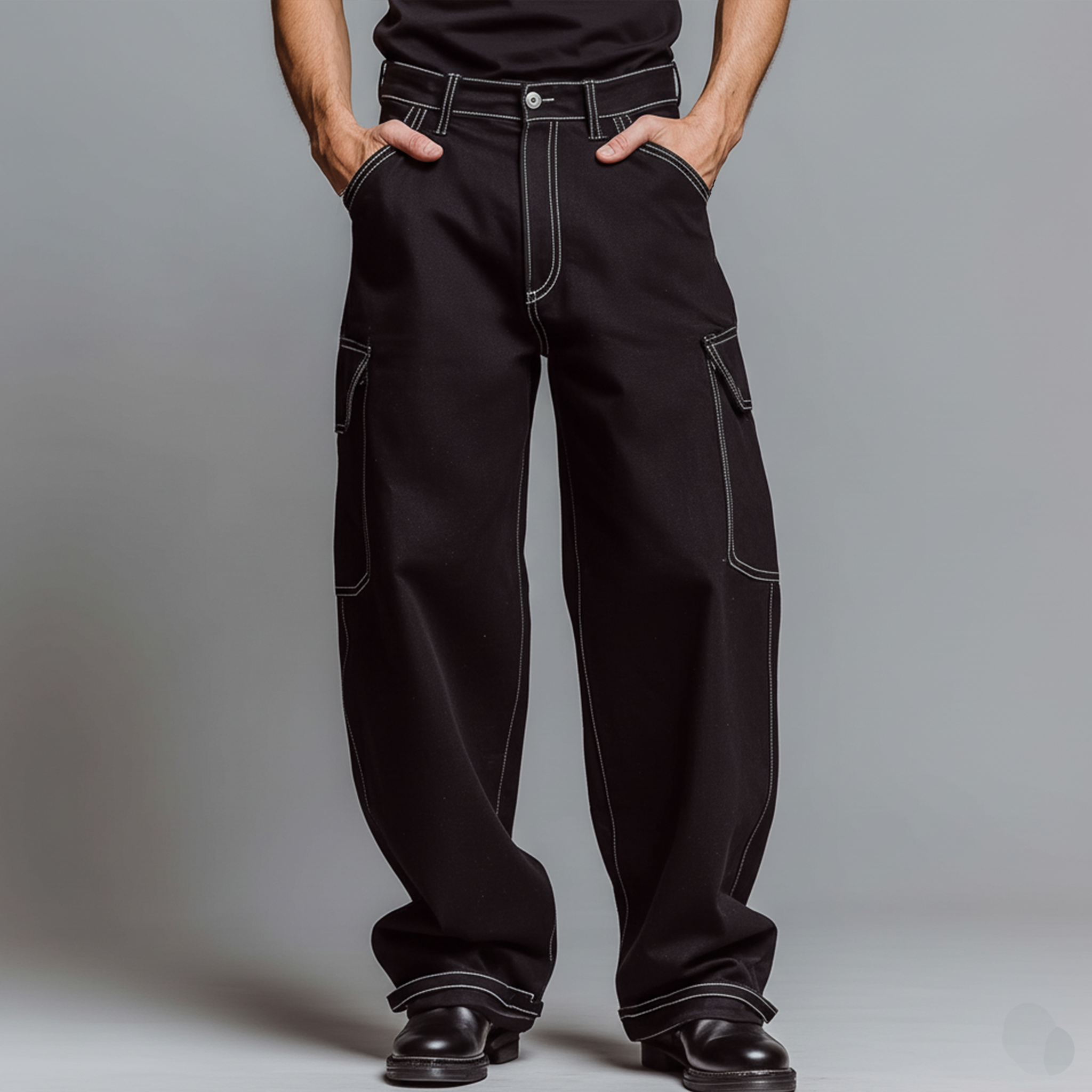 Men's Classic Casual Twill Cotton Loose-fitting Trousers MTA0896K6K