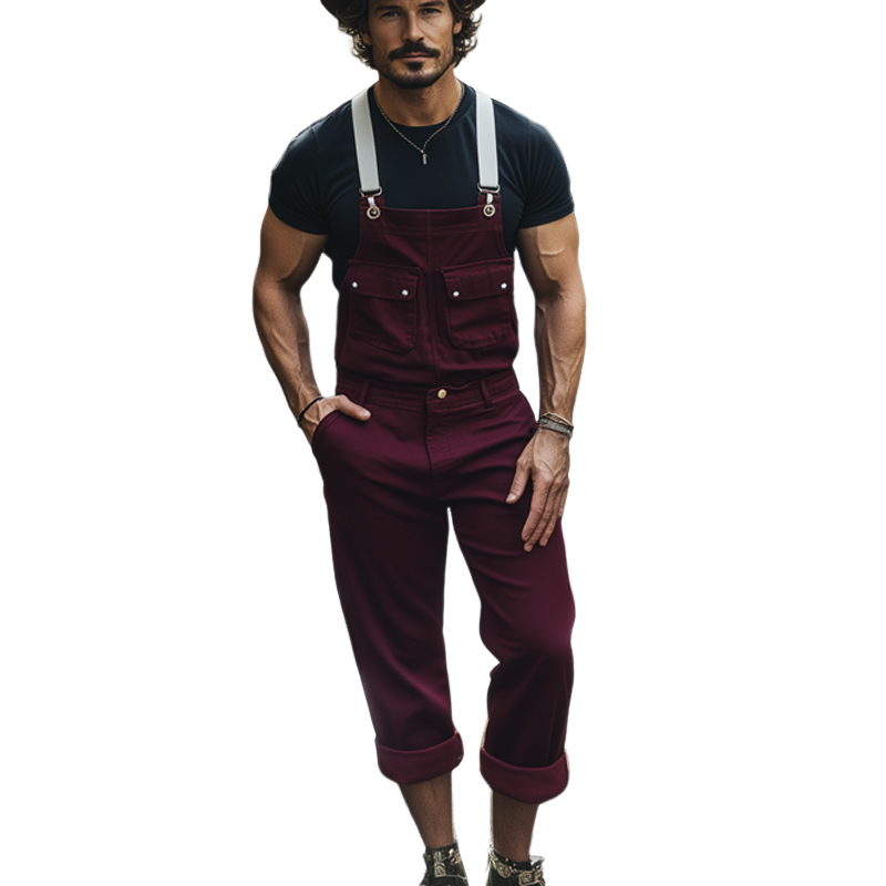 Men's Spring And Autumn Retro Multi-Pocket Overalls MTA1101F0U