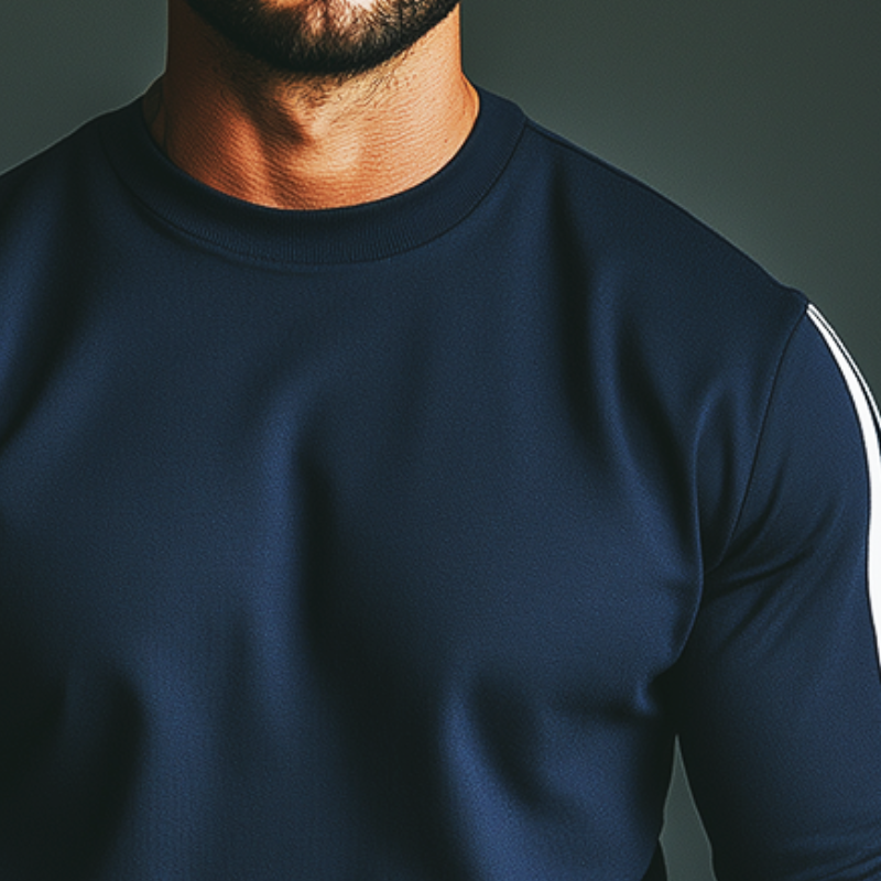 Men's Retro Casual Striped Sports Crew Neck Sweatshirt MTA1821H6TO