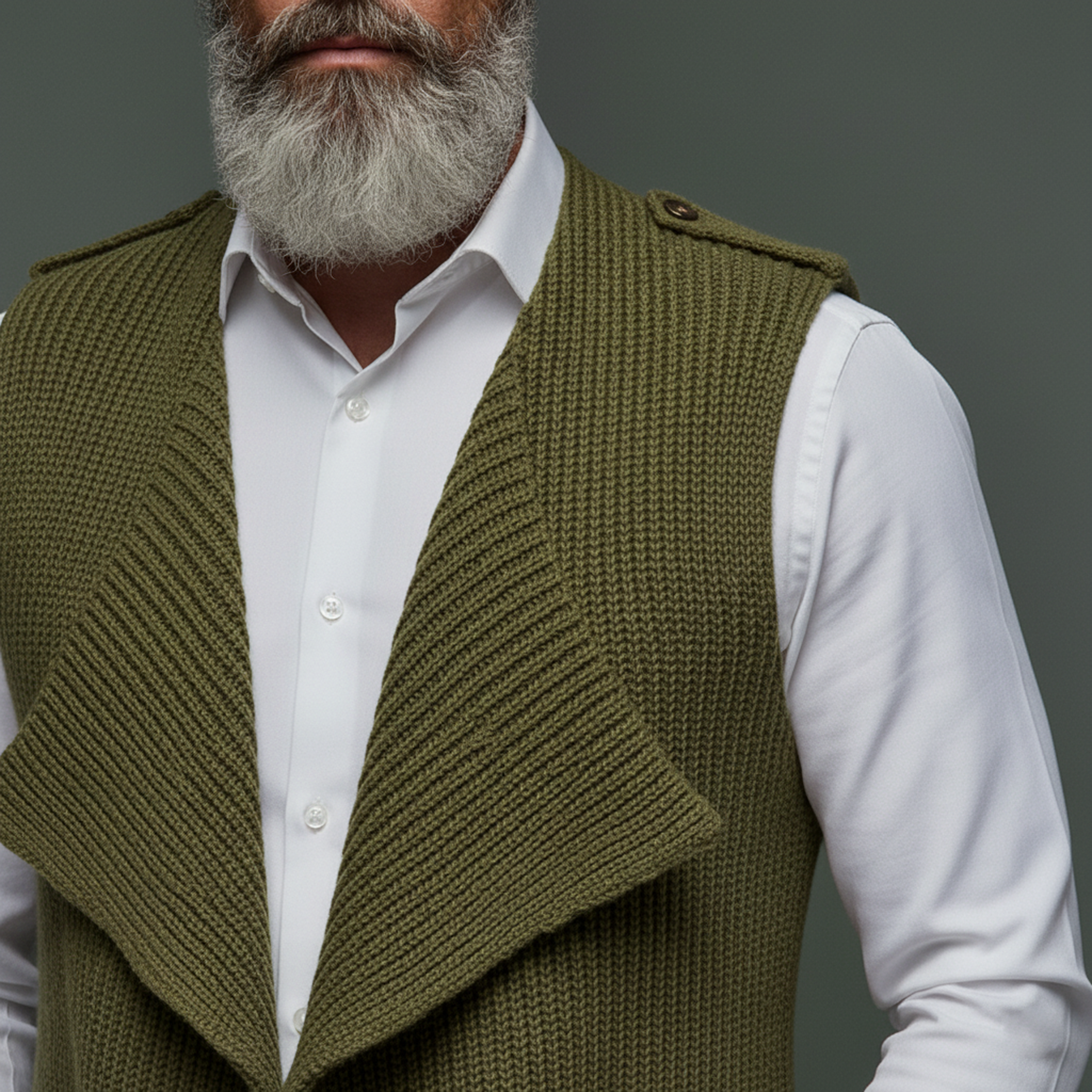 Men's Classic Lapel Casual Knitted Vest MTA1880L9K
