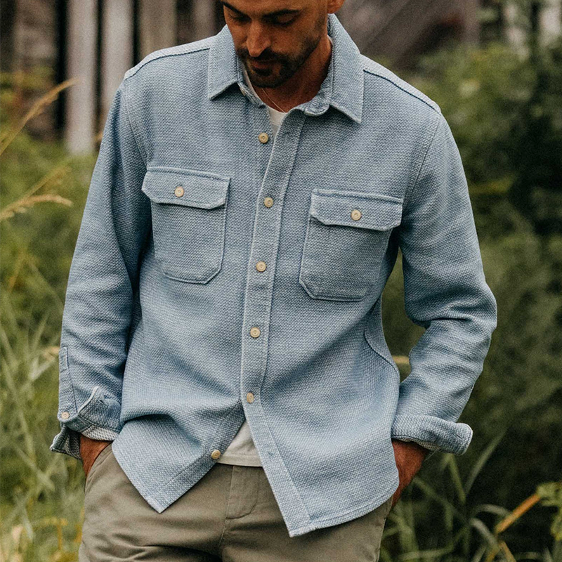 Men's Stylish Woven Long-Sleeved Shirt MTA2835G0P