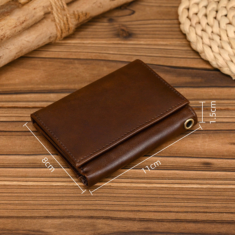 Men's Vintage Trifold Casual Genuine Leather Wallet 84024666X