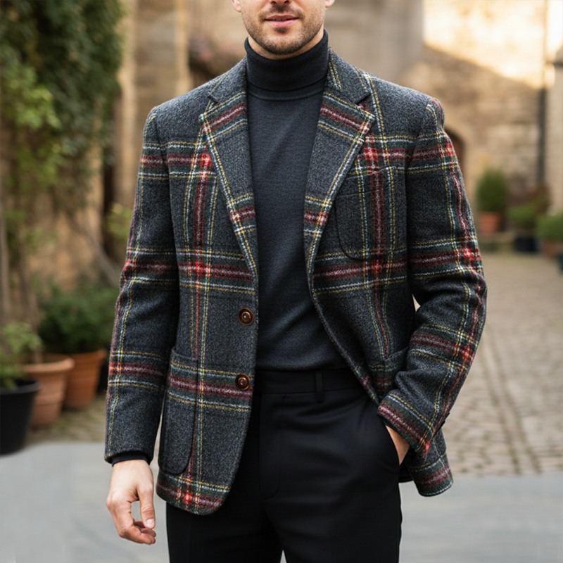 Men's Classic Vintage Check Two-Button Blazer MTA2674I0U