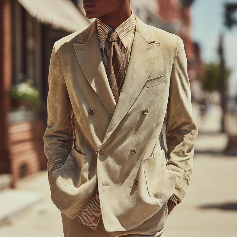Men's Retro Elegant Faux Suede Loose Suit Jacket MTA0281I6P